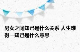 男女之间知己是什么关系 人生难得一知己是什么意思