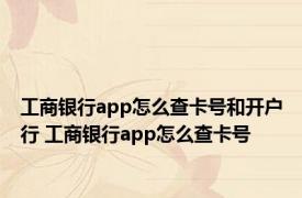 工商银行app怎么查卡号和开户行 工商银行app怎么查卡号