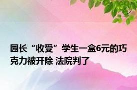 园长“收受”学生一盒6元的巧克力被开除 法院判了