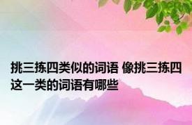 挑三拣四类似的词语 像挑三拣四这一类的词语有哪些