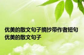 优美的散文句子摘抄带作者短句 优美的散文句子