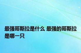 最强哥斯拉是什么 最强的哥斯拉是哪一只