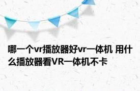 哪一个vr播放器好vr一体机 用什么播放器看VR一体机不卡