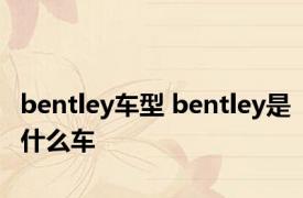 bentley车型 bentley是什么车