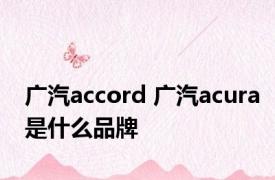 广汽accord 广汽acura是什么品牌