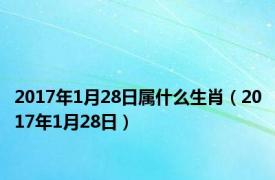 2017年1月28日属什么生肖（2017年1月28日）