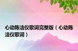 心动陈洁仪歌词完整版（心动陈洁仪歌词）