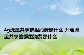 4g流量共享群组消费是什么 开通流量共享的群组消费是什么