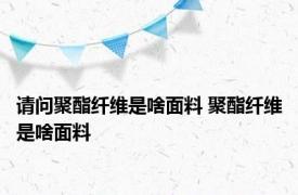 请问聚酯纤维是啥面料 聚酯纤维是啥面料