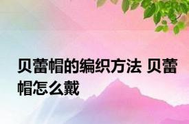 贝蕾帽的编织方法 贝蕾帽怎么戴