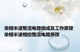 单相半波整流电路组成及工作原理 单相半波相控整流电路原理