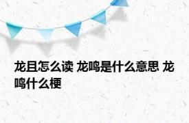 龙且怎么读 龙鸣是什么意思 龙鸣什么梗