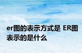 er图的表示方式是 ER图表示的是什么