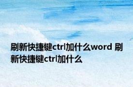 刷新快捷键ctrl加什么word 刷新快捷键ctrl加什么