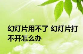 幻灯片用不了 幻灯片打不开怎么办