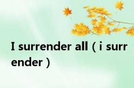 I surrender all（i surrender）