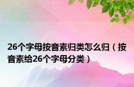 26个字母按音素归类怎么归（按音素给26个字母分类）