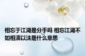 相忘于江湖是分手吗 相忘江湖不如相濡以沫是什么意思