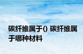 碳纤维属于() 碳纤维属于哪种材料