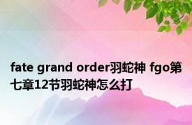 fate grand order羽蛇神 fgo第七章12节羽蛇神怎么打