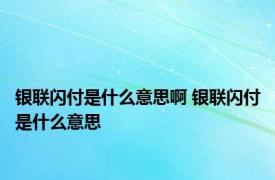 银联闪付是什么意思啊 银联闪付是什么意思