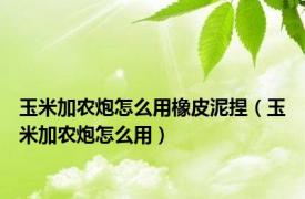 玉米加农炮怎么用橡皮泥捏（玉米加农炮怎么用）