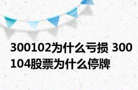 300102为什么亏损 300104股票为什么停牌