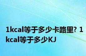 1kcal等于多少卡路里? 1kcal等于多少KJ