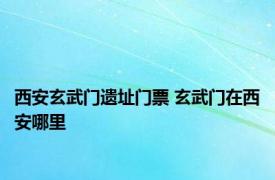 西安玄武门遗址门票 玄武门在西安哪里