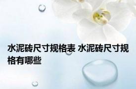 水泥砖尺寸规格表 水泥砖尺寸规格有哪些