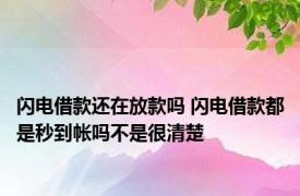 闪电借款还在放款吗 闪电借款都是秒到帐吗不是很清楚