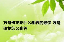 方舟斑龙吃什么驯养的最快 方舟斑龙怎么驯养