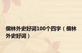 儒林外史好词100个四字（儒林外史好词）