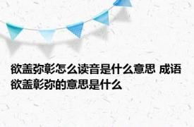 欲盖弥彰怎么读音是什么意思 成语欲盖彰弥的意思是什么