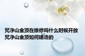 梵净山金顶在维修吗什么时候开放 梵净山金顶如何建造的