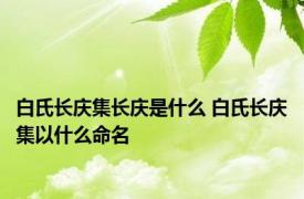 白氏长庆集长庆是什么 白氏长庆集以什么命名