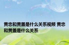 黄忠和黄盖是什么关系视频 黄忠和黄盖是什么关系