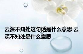 云深不知处这句话是什么意思 云深不知处是什么意思