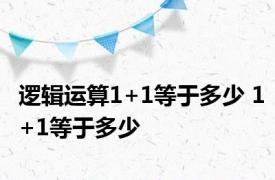 逻辑运算1+1等于多少 1+1等于多少