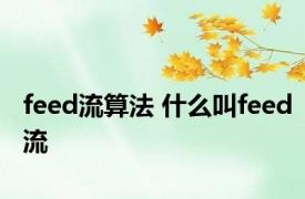 feed流算法 什么叫feed流