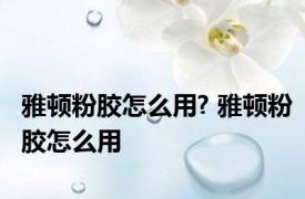 雅顿粉胶怎么用? 雅顿粉胶怎么用