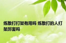 练散打打架有用吗 练散打的人打架厉害吗