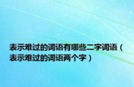 表示难过的词语有哪些二字词语（表示难过的词语两个字）