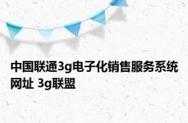 中国联通3g电子化销售服务系统网址 3g联盟 