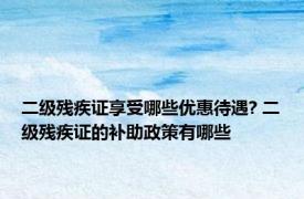 二级残疾证享受哪些优惠待遇? 二级残疾证的补助政策有哪些