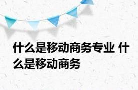 什么是移动商务专业 什么是移动商务