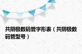 共阴极数码管字形表（共阴极数码管型号）