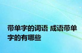 带单字的词语 成语带单字的有哪些