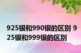 925银和990银的区别 925银和999银的区别