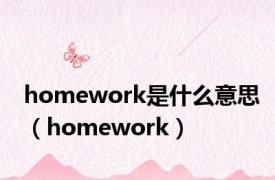 homework是什么意思（homework）